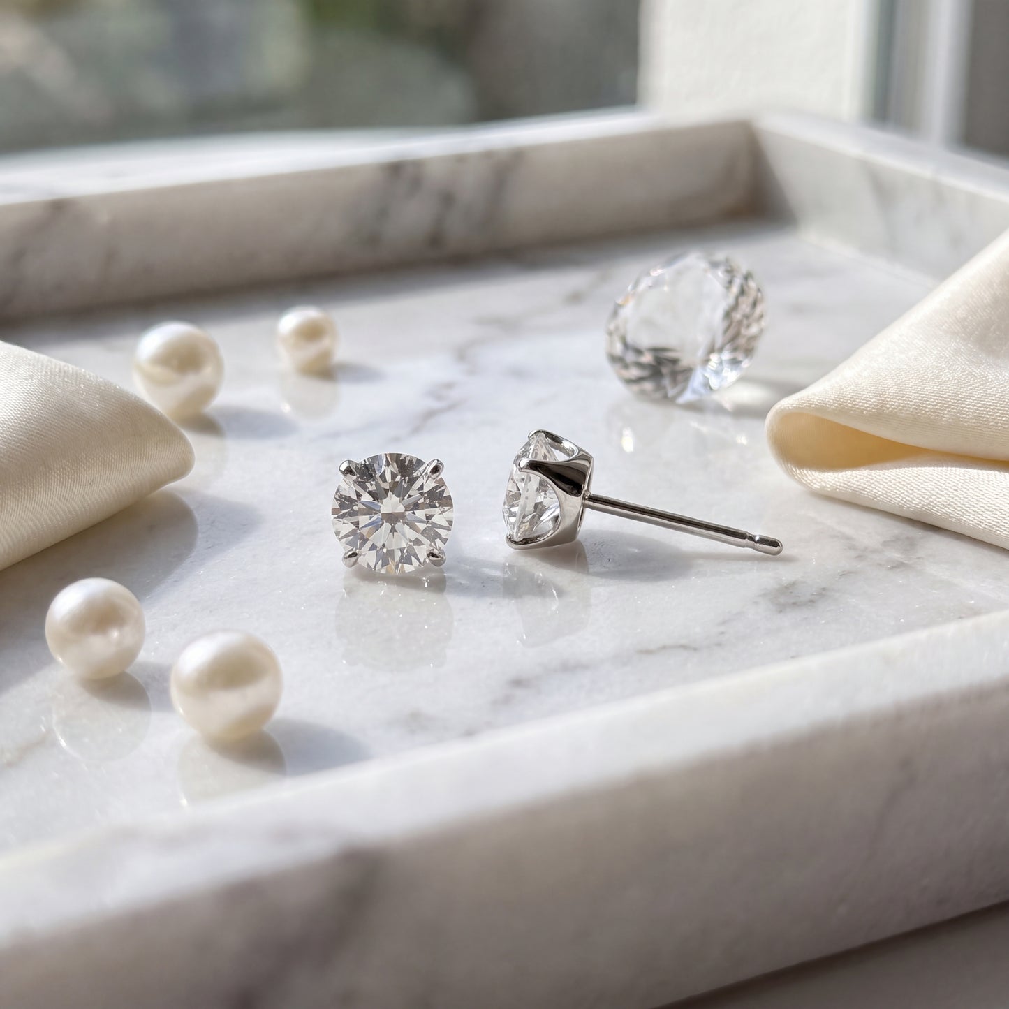 1.0ct SIRIUS SOLITAIRE PIERCED EARRINGS | PRELUDE