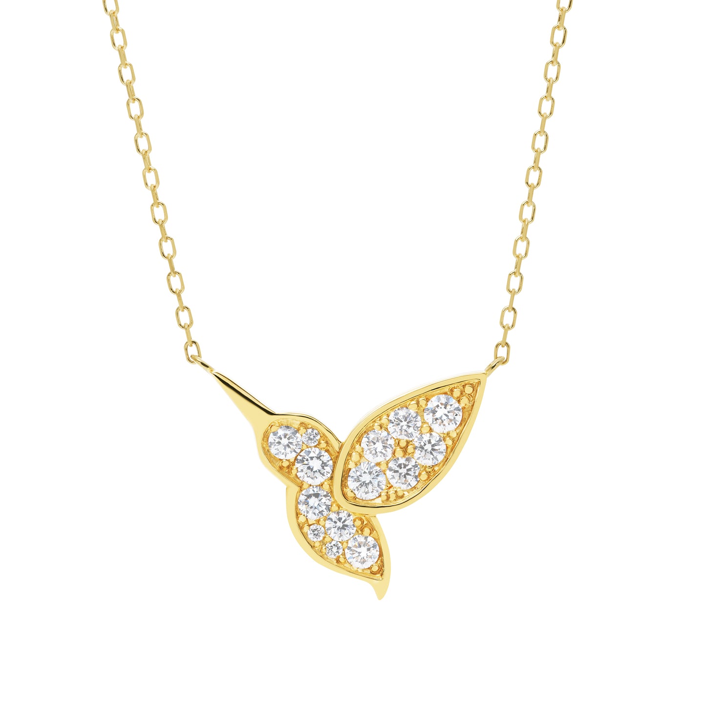 Fauna Heart Fairy Sakura Diamond Necklace